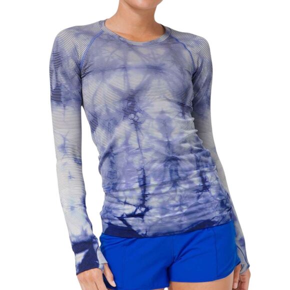Lululemon Swiftly Tech Long Sleeve 2.0 *Wash *Shibori Stripe Midnight Orchid - Picture 1 of 9